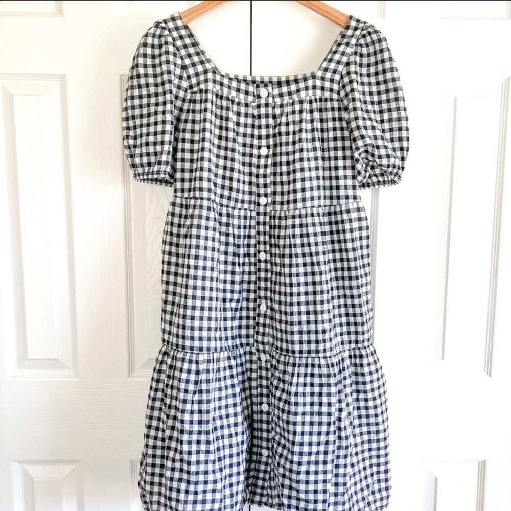 beachlunchlounge Gingham Button Down Marcela Sundress Black White Size Small - Picture 2 of 7